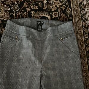 SOHO Black and White with a hint of blue Checkered Trousers